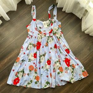 NWT! Torrid Womens Plus Size Floral Retro Pinup Style Dress Sz 1X